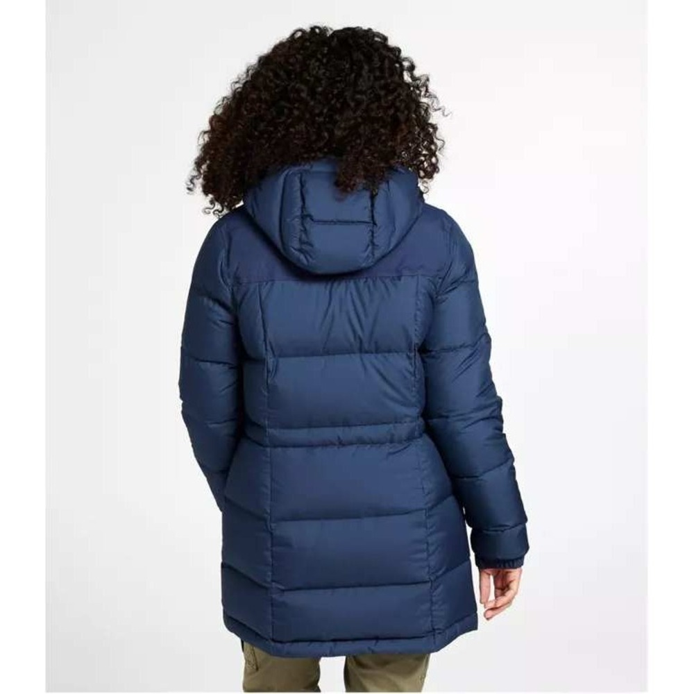 LL Bean Mountain Classic Down Parka Womens Sz M Navy Puffer Coat Outdoor Winter - Picture 3 of 13
